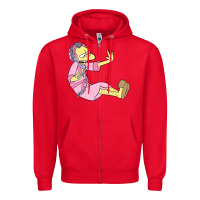 Red moe Zipper Hoodie - linhVisuals