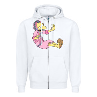 White moe Zipper Hoodie - linhVisuals