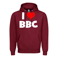 Burgundy i love bbc tank top Zipper Hoodie - linhVisuals