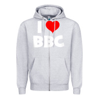Heather Grey i love bbc tank top Zipper Hoodie - linhVisuals