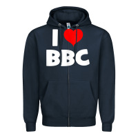 Navy i love bbc tank top Zipper Hoodie - linhVisuals