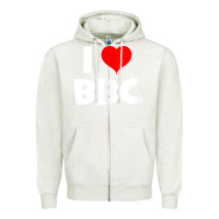 Oatmeal Heather i love bbc tank top Zipper Hoodie - linhVisuals
