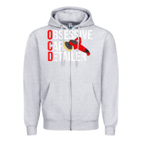 Heather Grey funny obessive car detailer for car detailing t shirt Zipper Hoodie - linhVisuals