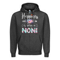 Charcoal Heather happiness is being a noni ever women floral decor Zipper Hoodie - linhVisuals