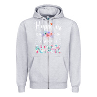 Heather Grey happiness is being a noni ever women floral decor Zipper Hoodie - linhVisuals
