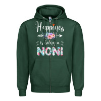 Sports Green happiness is being a noni ever women floral decor Zipper Hoodie - linhVisuals
