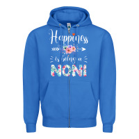 Happiness Is Being A Noni Ever Women Floral Decor Zipper Hoodie | Teevron