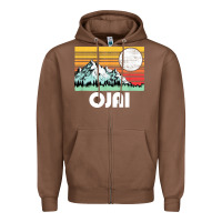 Chestnut ojai california mountains & sun retro 80s graphic Zipper Hoodie - linhVisuals