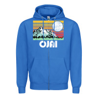 True Royal ojai california mountains & sun retro 80s graphic Zipper Hoodie - linhVisuals