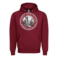 Burgundy csu chico seal Zipper Hoodie - linhVisuals