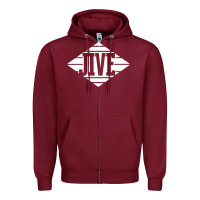Burgundy jive records Zipper Hoodie - linhVisuals