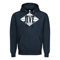 Navy jive records Zipper Hoodie - linhVisuals