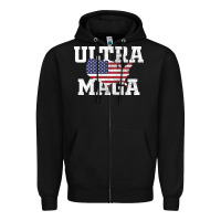 Black ULTRA MAGA Zipper Hoodie - linhVisuals