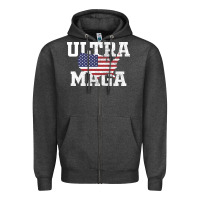 Charcoal Heather ULTRA MAGA Zipper Hoodie - linhVisuals