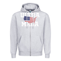 Heather Grey ULTRA MAGA Zipper Hoodie - linhVisuals