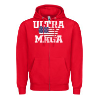 Red ULTRA MAGA Zipper Hoodie - linhVisuals