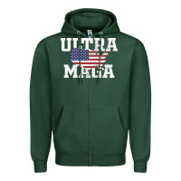 Sports Green ULTRA MAGA Zipper Hoodie - linhVisuals