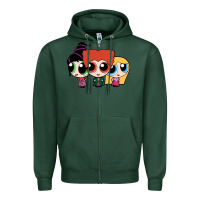 Sports Green power puff girls Zipper Hoodie - linhVisuals