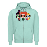 Seafoam power puff girls Zipper Hoodie - linhVisuals