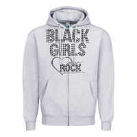 Heather Grey black girls rock Zipper Hoodie - linhVisuals