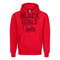 Red black girls rock Zipper Hoodie - linhVisuals