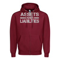 Burgundy assets over liabilities mens t shirt Zipper Hoodie - linhVisuals