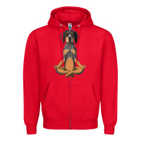 Red yoga fitness bluetick coonhound dog 363 bodybuilding Zipper Hoodie - linhVisuals
