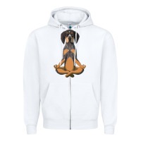 White yoga fitness bluetick coonhound dog 363 bodybuilding Zipper Hoodie - linhVisuals