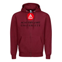 Burgundy academy of art, college design Zipper Hoodie - linhVisuals