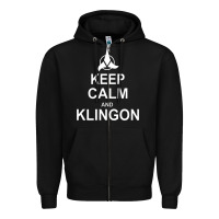 Black keep calm and klingon Zipper Hoodie - linhVisuals