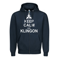 Navy keep calm and klingon Zipper Hoodie - linhVisuals