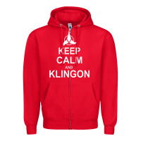 Red keep calm and klingon Zipper Hoodie - linhVisuals