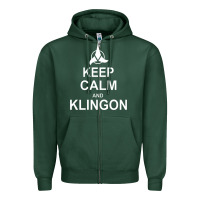 Sports Green keep calm and klingon Zipper Hoodie - linhVisuals