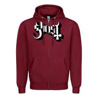 Burgundy ghost Zipper Hoodie - linhVisuals