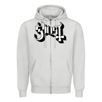 Dove Grey ghost Zipper Hoodie - linhVisuals