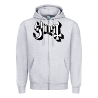 Heather Grey ghost Zipper Hoodie - linhVisuals