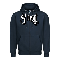 Navy ghost Zipper Hoodie - linhVisuals