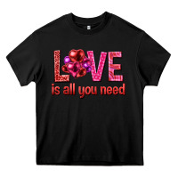 Black Love is all you need Valentine's Day Heavy Core Tee - HowdyJamesFarm
