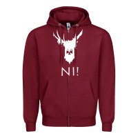 Burgundy knights who say ni Zipper Hoodie - linhVisuals
