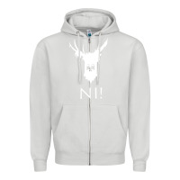 Dove Grey knights who say ni Zipper Hoodie - linhVisuals