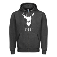 Charcoal Heather knights who say ni Zipper Hoodie - linhVisuals