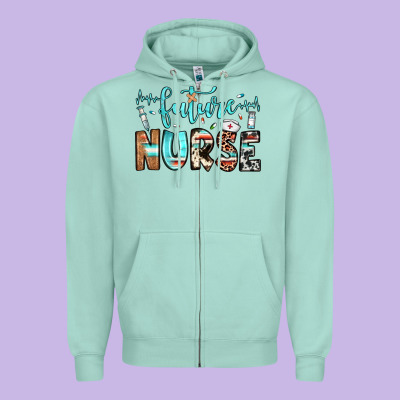 Future Nurse Zipper Hoodie Designed By Jahusdesignshop