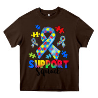 Chocolate Brown support squad autism Heavy Core Tee - CowGirlArtShop