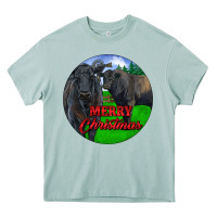 Arona Black Angus Cattle and Bull Merry Christmas Heavy Core Tee - RanaPortraitStore
