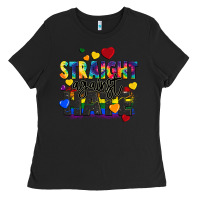 Black straight against hate Ladies Tee - FaDigitalArtStudio