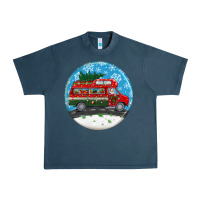 Midnight Navy santa claus with retro van  christmas ornament Urban Heavy Tee - BundleAndBundleShop