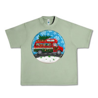 Santa Claus With Retro Van  Christmas Ornament Urban Heavy Tee | Teevron