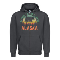 Smoke katmai national park alaska bear hiking travel nature retro pullover h Zipper Hoodie - linhVisuals