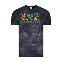 Cloud Black Peace Love Hannukah Vintage Tee - BundleAndBundleShop