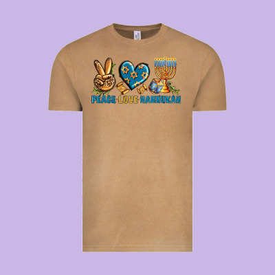 Peace Love Hannukah Vintage Tee Designed By Bundleandbundleshop
